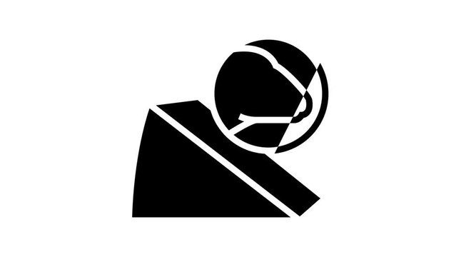 cheese sheep line icon animation