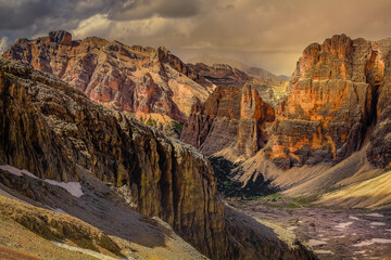 Mt Pelmo, Civetta, and Dolomites pinnacles in sudtirol near Cortina d Ampezzo