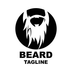 Beard Logo Design, Male Look Hair Vector, Men's Barbershop Style Design