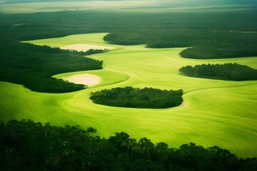 Obraz premium Tranquil sunset over a field. Great photo to show hope, peaceful view, travel and more. 
