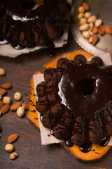 Chocolate Christmas cupcake , top view