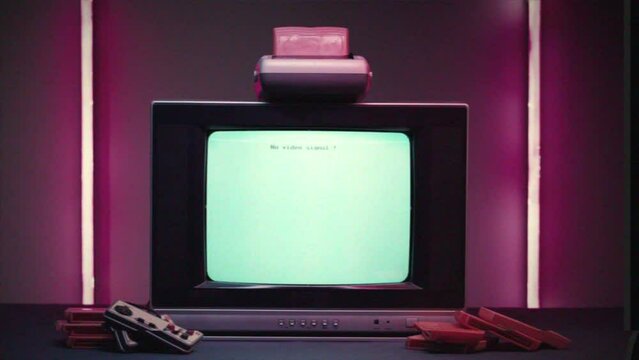 Old retro TV, vintage television, screen with ripples and interference. Old-fashioned TV with bad signal reception, tv setting concept, searching channel. 