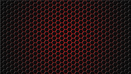 hexagon black with dark light red background