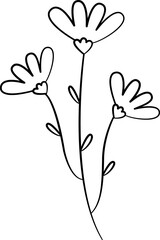 Flower line art  hand drawn illustration