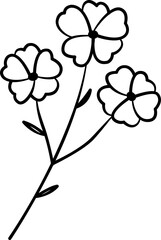 Flower line art  hand drawn illustration