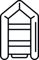 Inflatable rescue boat icon outline vector. Sea life. Safety vest