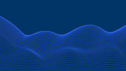 Dark background Blue wave lines. Flowing blue waves design Abstract digital wave. Flow. Line Vector illustration for tech futuristic innovation concept modern Background Graphic design EPS 10  Space