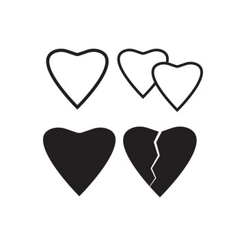 a set of heart icons
