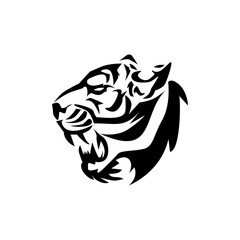 The tiger icon is black, on a white background.
