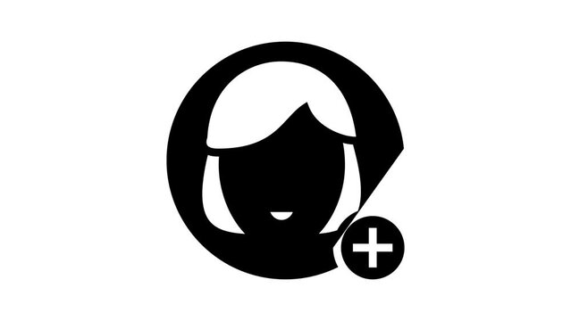 new usel female glyph icon animation