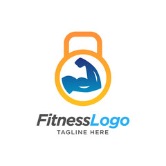 Gym logo, fitness logo, Logo template with the image of a muscular arm