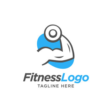 Gym logo, fitness logo, Logo template with the image of a muscular arm