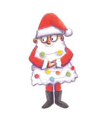 illustration Santa Claus lights