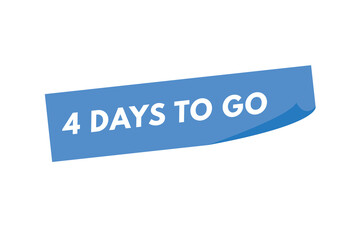 4 days to go countdown template. four day Countdown left days banner design
