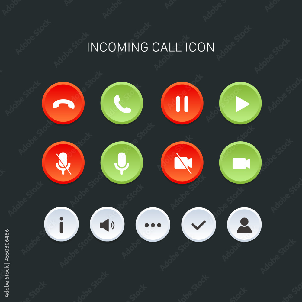 Poster incoming phone call screen user interface ui .for website and mobile apps vector illustration