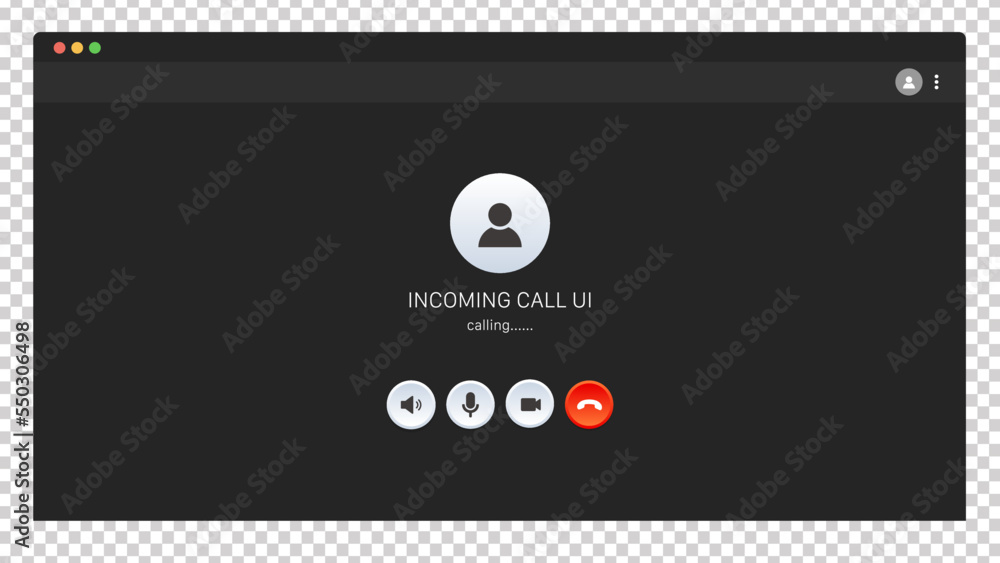 Poster incoming call screen user interface ui .for website and mobile apps vector illustration