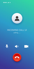 Incoming Phone Call Screen User Interface UI .For website and mobile apps vector illustration