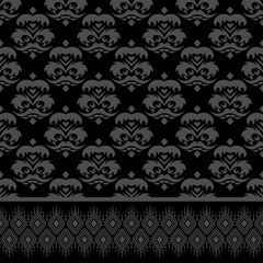 Traditional Ethnic pattern Black background Aztec African Asia Indian Indonesian seamless pattern for fabric print cloth dress carpet curtains and sarong 