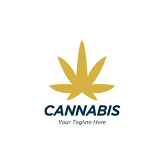 Cannabis leaf logo vector icon 