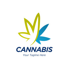 Obraz premium Cannabis leaf logo vector icon 