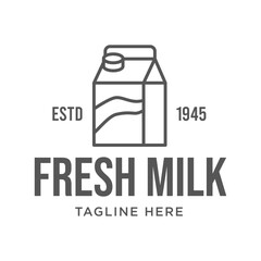 Milk Logo Design Vector. Healthy Fresh Milk Logo Template
