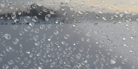 water droplets on glass Raindrops on glass after rain 3d illustration