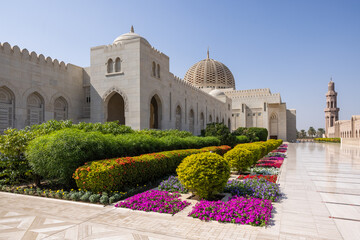 Flowerbed outside the Sultan Qaboos Mosque