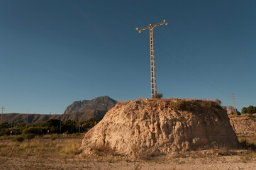 lone electric tower and its environmental influence on the countryside