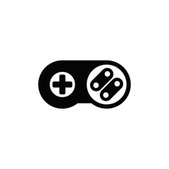 Gamepad, technology icon in black flat glyph, filled style isolated on white background