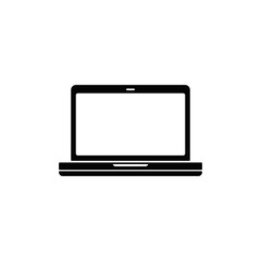 Laptop, Notebook icon in black flat glyph, filled style isolated on white background