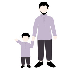 Father and child illustration