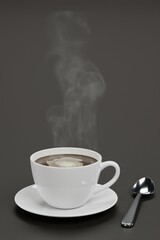 Realistic 3D Render of Cup of Coffee