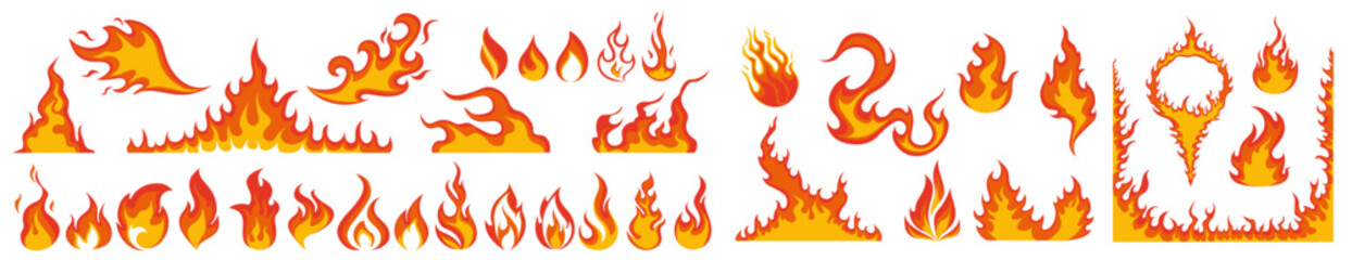 Vector fire icons set on white background © 4zevar