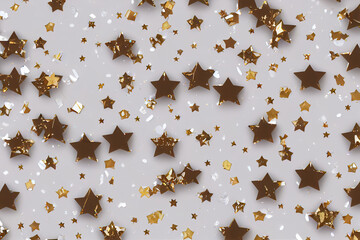 Gold star confetti. ai generated.