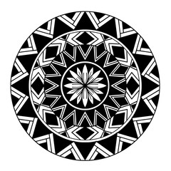 Polynesian circle tattoo design.  Aboriginal samoan. Vector illustration eps10.