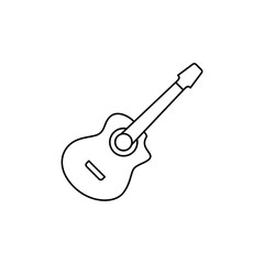 Guitar icon in line style icon, isolated on white background