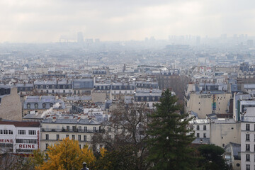 Fototapeta na wymiar Panorama of Paris from Montpmartre hill