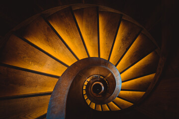 spiral staircase  - obrazy, fototapety, plakaty