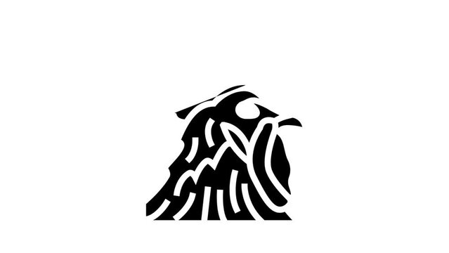 rooster animal zoo glyph icon animation