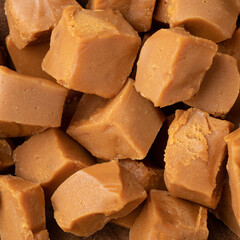 Closeup of doce de leite or dulce de leche, traditional south american milk candy
