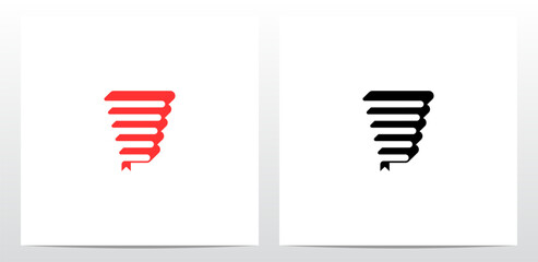 Stack Of Books Letter Logo Design V