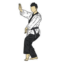 TAEKWONDO ILLUSTRATION LOGO ICON