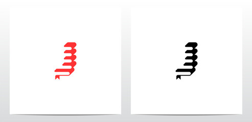 Stack Of Books Letter Logo Design J