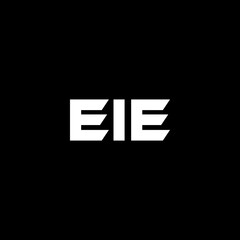 EIE letter logo design with black background in illustrator, vector logo modern alphabet font overlap style. calligraphy designs for logo, Poster, Invitation, etc.