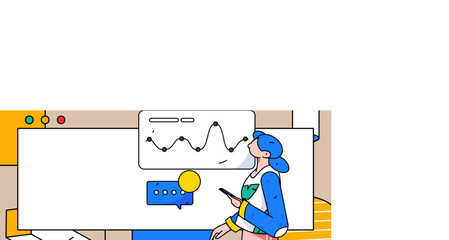 Flat vector concept operation illustration of people working in business
