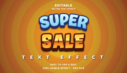 super sale editable text effect with modern and simple style, usable for logo or campaign title