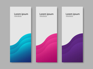 vertical banner business collection wave shape