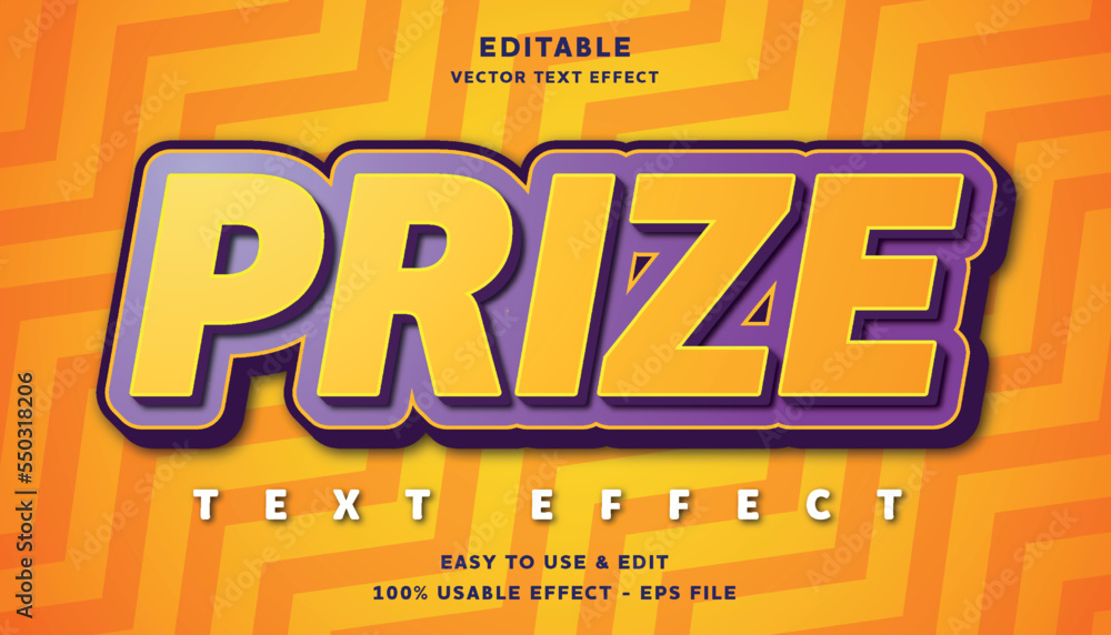 Poster prize editable text effect with modern and simple style, usable for logo or campaign title