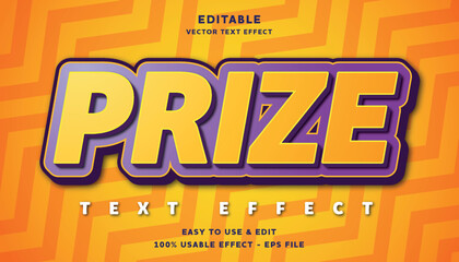 prize editable text effect with modern and simple style, usable for logo or campaign title