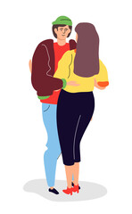 Happy couple - colorful flat design style characters